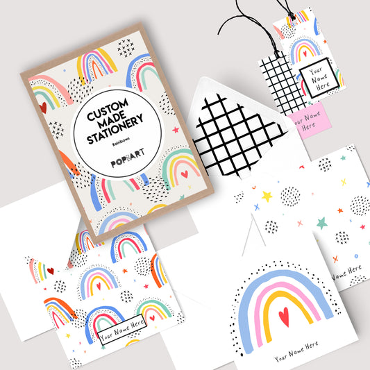 Personalised Gift Cards & Tags - Rainbows